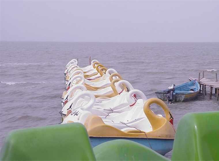 اسکله بندر گز، چهره زیبای دریای خزر در غروب آفتاب